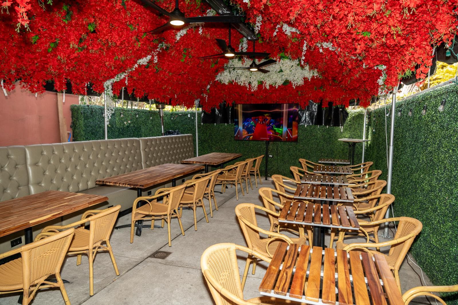 GG’s outdoor venue with tables set for group events